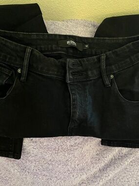 Hudson Jeans Black Washed Denim Waistband Detail